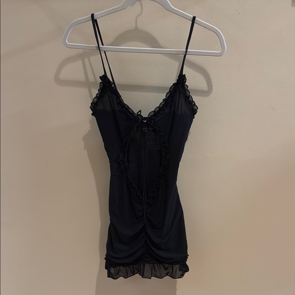 Elegant Black Lace Trim Women's Top